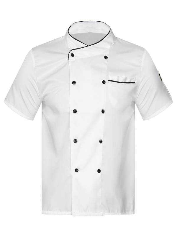 Adults Stand Collar Double-Breasted Chef Shirt thumb