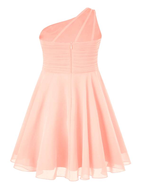 Kids Girls Glitter Beaded Dress One Shoulder A-Line Flower Girl Dress thumb