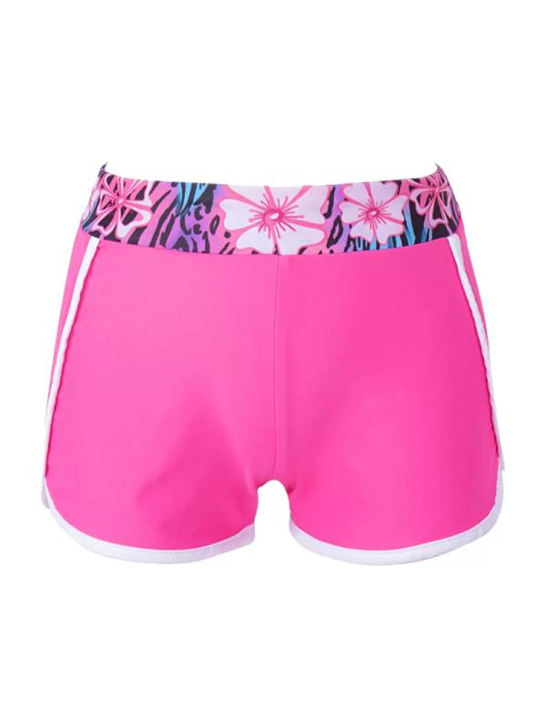 Kids Girls Tropical Print Swimming Shorts thumb