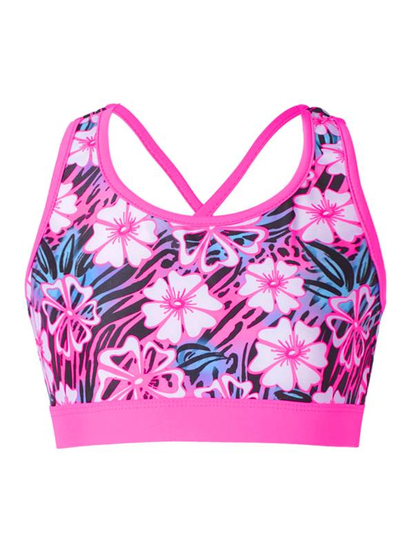 Kids Girls Floral Printed Two Piece Swimwear Set thumb