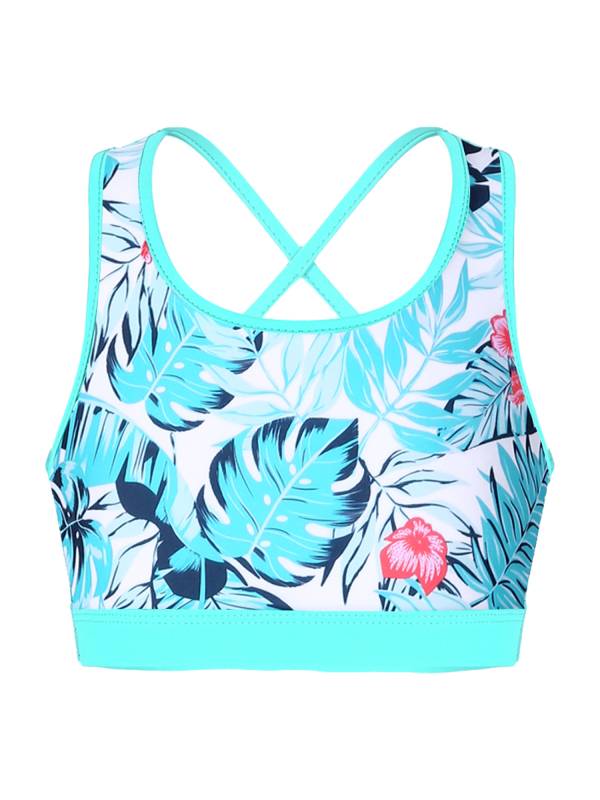 Kids Girls Floral Printed Two Piece Swimwear Set thumb