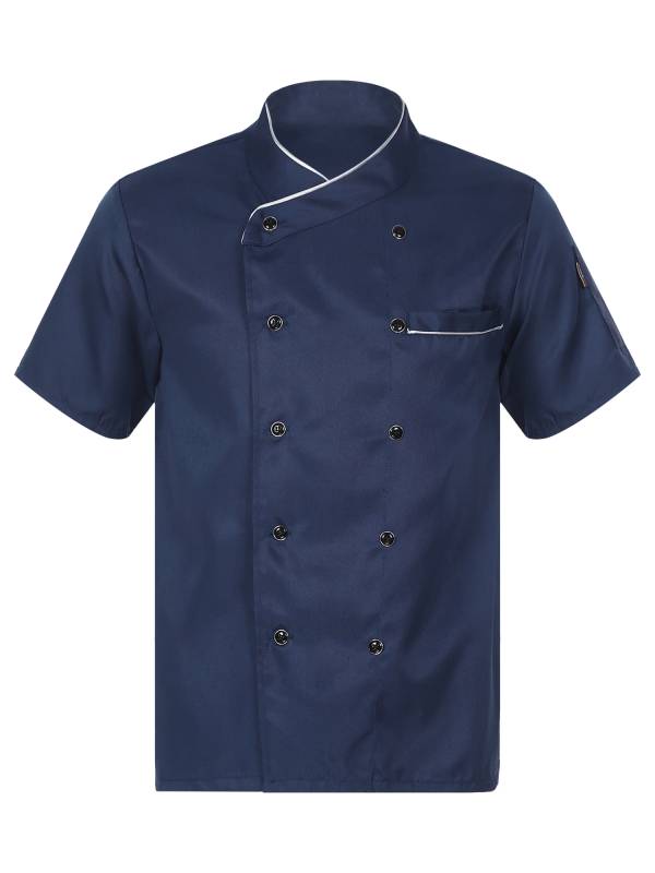 Adults Stand Collar Double-Breasted Chef Shirt thumb
