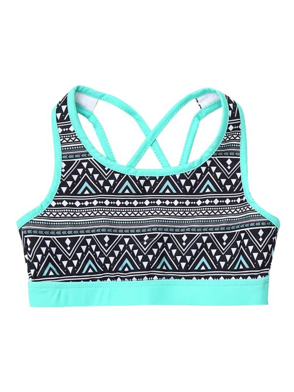 Kids Girls 2pcs Sleeveless U Neck Crop Top and Shorts Sports Set thumb