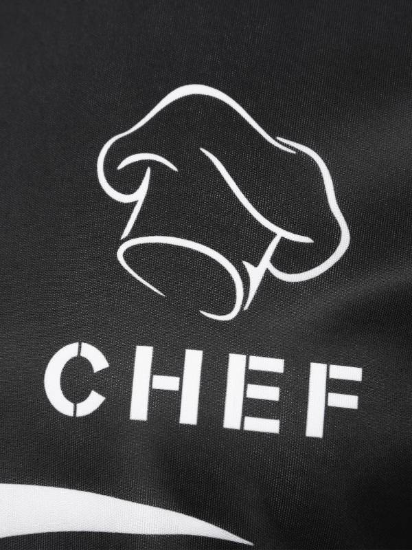 Men Creative Color Block Printed Short Sleeve Chef T-shirt thumb
