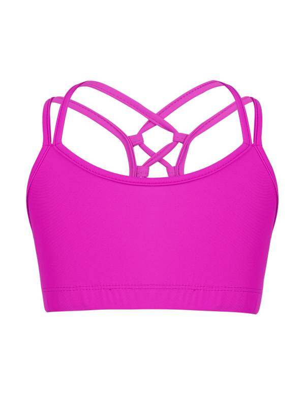 Kids Girls Two Pieces Sleeveless Strappy Tankini Swimsuit Sets thumb