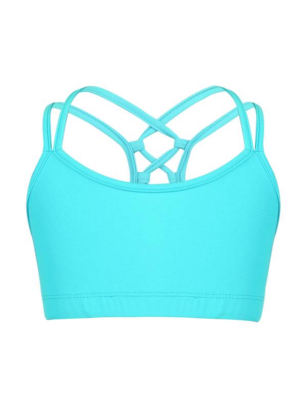 Kids Girls Two Pieces Sleeveless Strappy Tankini Swimsuit Sets thumb