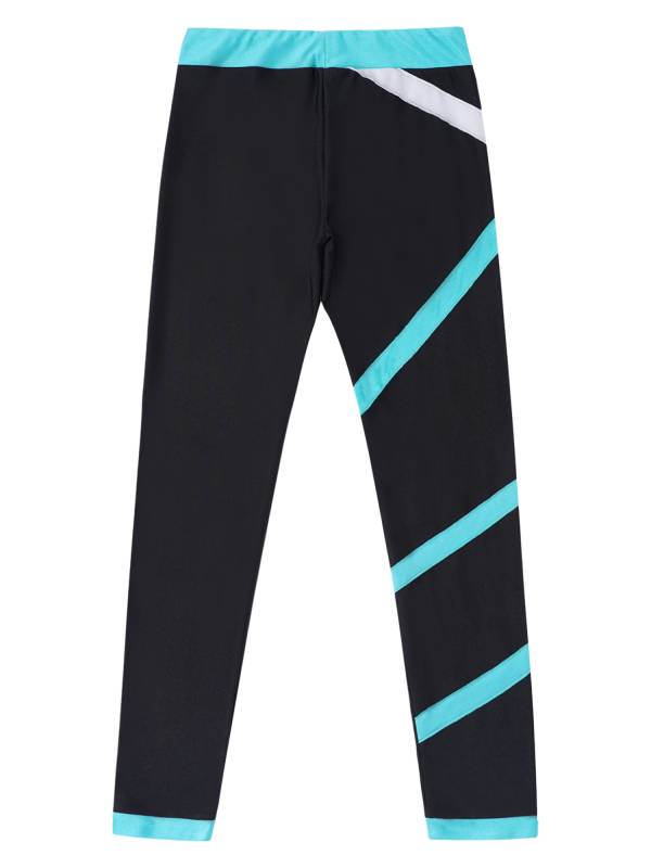Kids Girls 2pcs Sleeveless Crop Top with Colorblock Leggings Sport Set thumb