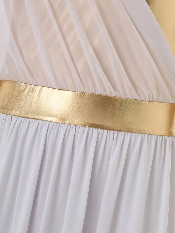 Men Halloween Ancient Greek Toga Short Sleeve Metallic Robe thumb