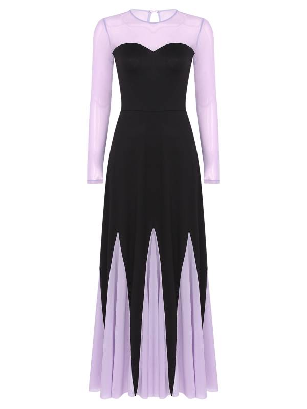 Women Halloween Ursula Long Sleeve A-Line Mermaid Maxi Dress thumb