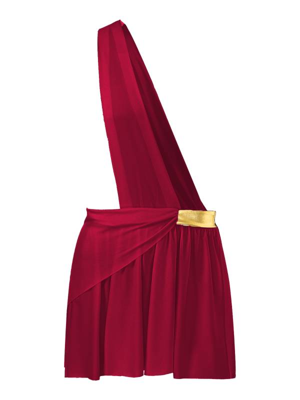 Men Halloween Skirt Cosplay Costume One Shoulder Strap Ruffle thumb