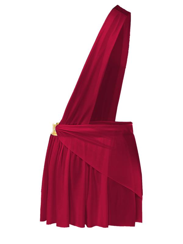 Men Halloween Skirt Cosplay Costume One Shoulder Strap Ruffle thumb