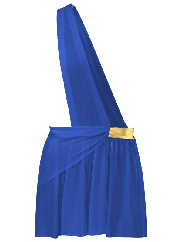Men Halloween Skirt Cosplay Costume One Shoulder Strap Ruffle thumb