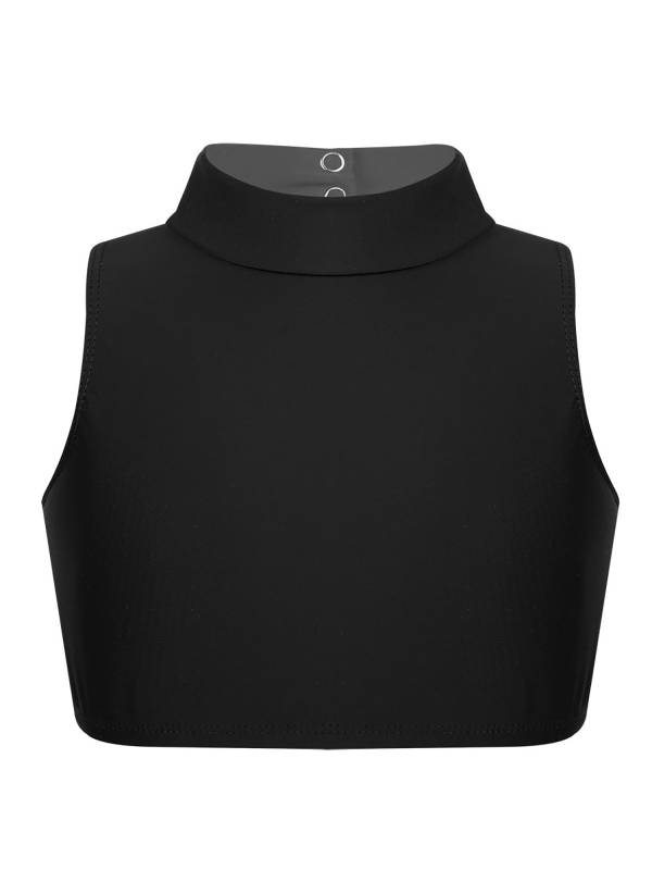 Kids Girls 2pcs Sleeveless Criss Cross Back Crop Top Swimsuit Set thumb
