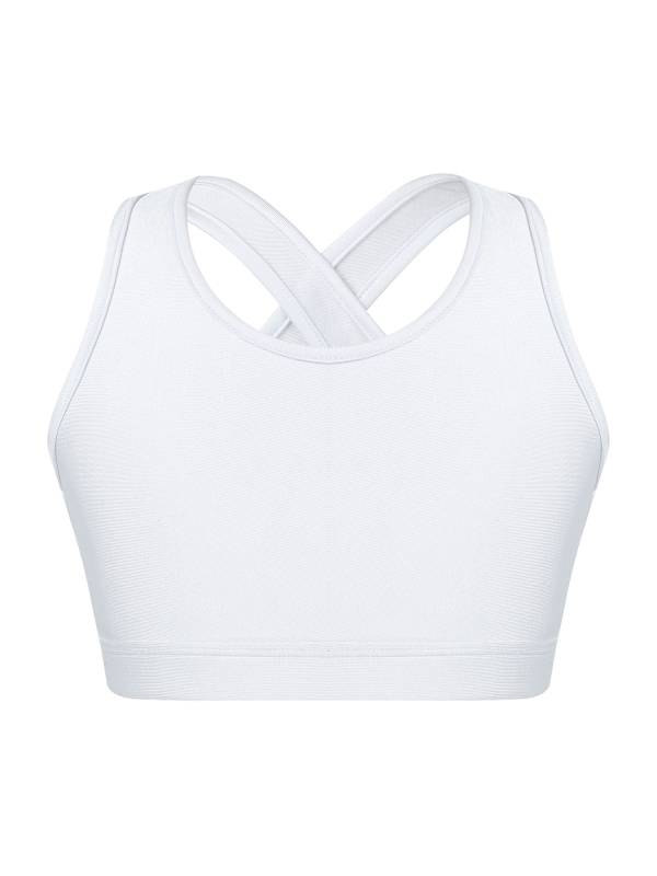 Kids Girls 2pcs Sleeveless Crop Top with Pleated Skort Skirt Tennis Set thumb