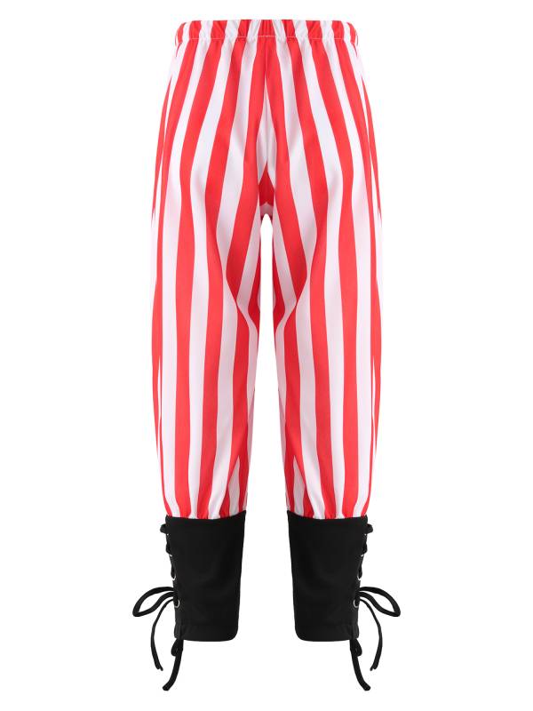 Kid Boys Stripes Ankle Banded Medieval Renaissance Pants thumb