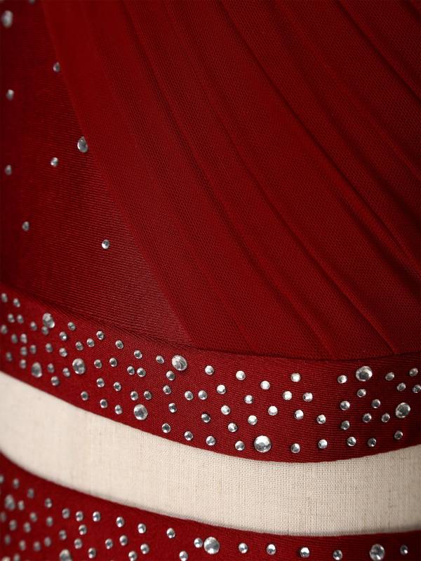 Kids Girls Rhinestone One Shoulder Crop Top and Skirt Lyrical Dance Set thumb