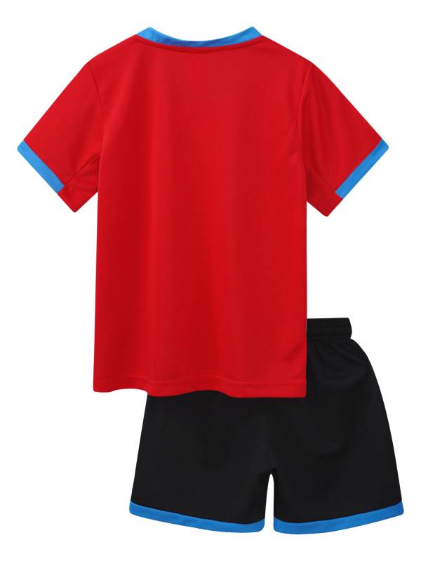 Kids Boys 2pcs Quick-Drying Short Sleeve T-shirt and Shorts Football Uniform thumb