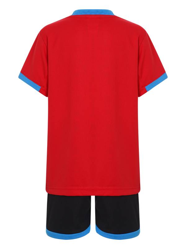 Kids Boys 2pcs Quick-Drying Short Sleeve T-shirt and Shorts Football Uniform thumb