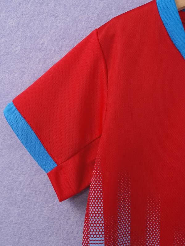 Kids Boys 2pcs Quick-Drying Short Sleeve T-shirt and Shorts Football Uniform thumb