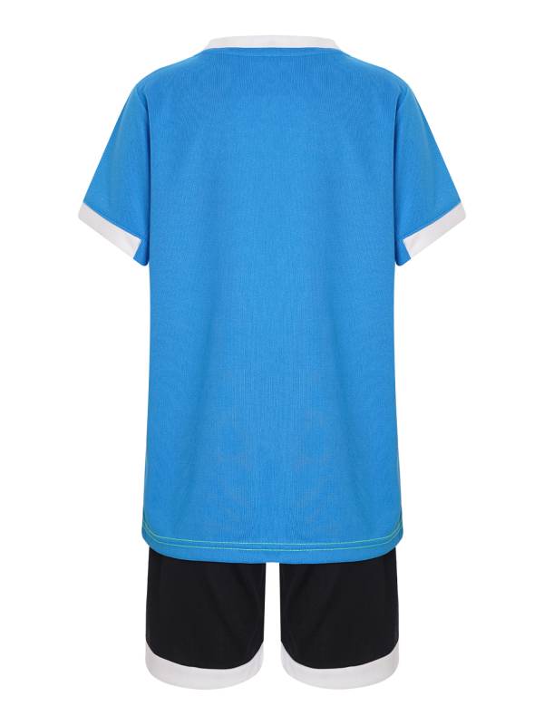 Kids Boys 2pcs Quick-Drying Short Sleeve T-shirt and Shorts Football Uniform thumb