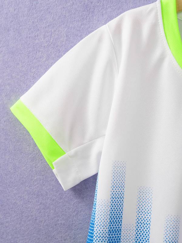 Kids Boys 2pcs Quick-Drying Short Sleeve T-shirt and Shorts Football Uniform thumb