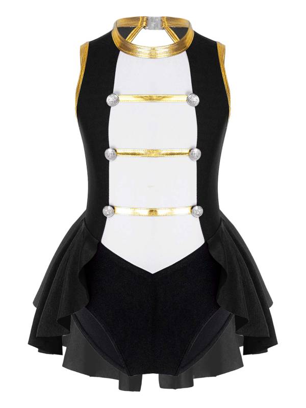 Kids Girls Sleeveless Magician Costume Leotard with Hat Set thumb