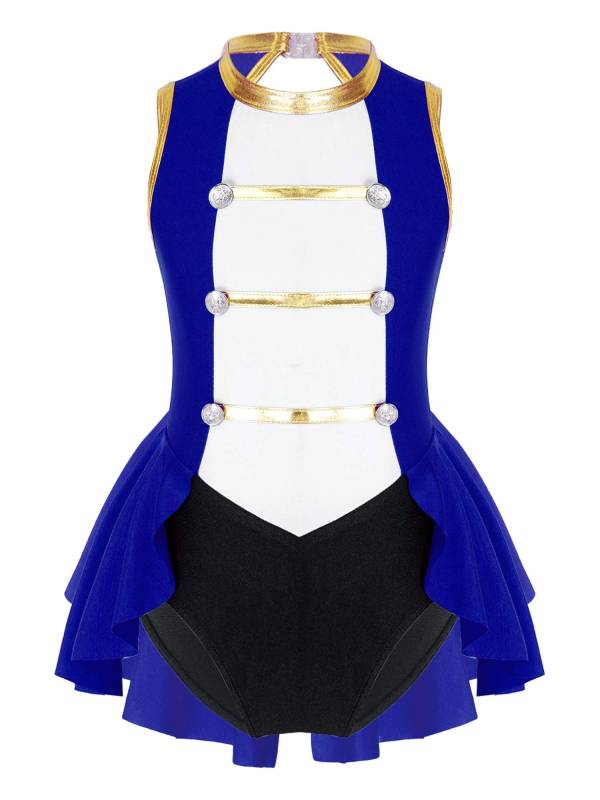 Kids Girls Sleeveless Magician Costume Leotard with Hat Set thumb