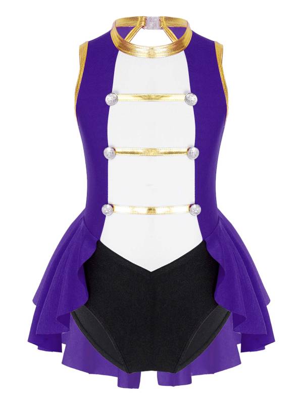 Kids Girls Sleeveless Magician Costume Leotard with Hat Set thumb