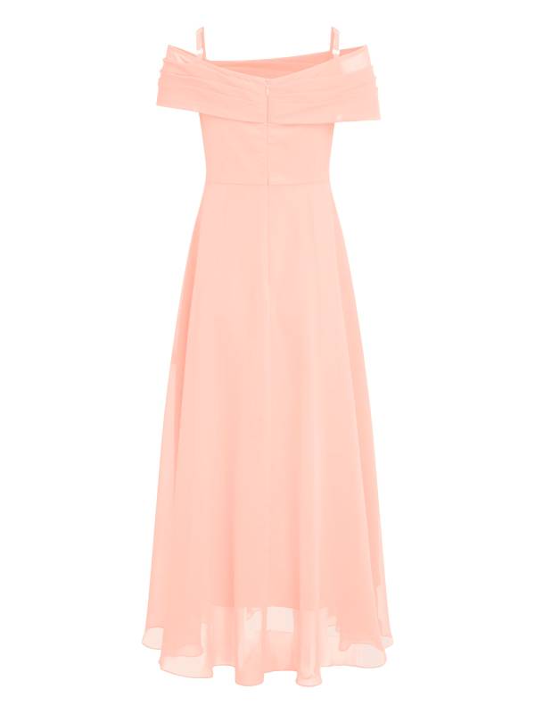 Kids Girls 3D Flower Applique A-Line Chiffon Junior Bridesmaid Dress thumb