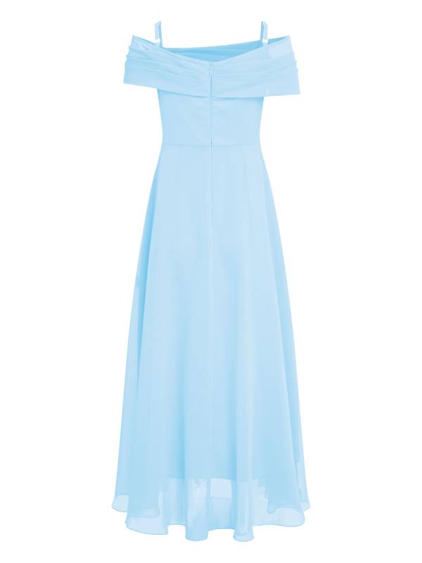 Kids Girls 3D Flower Applique A-Line Chiffon Junior Bridesmaid Dress thumb