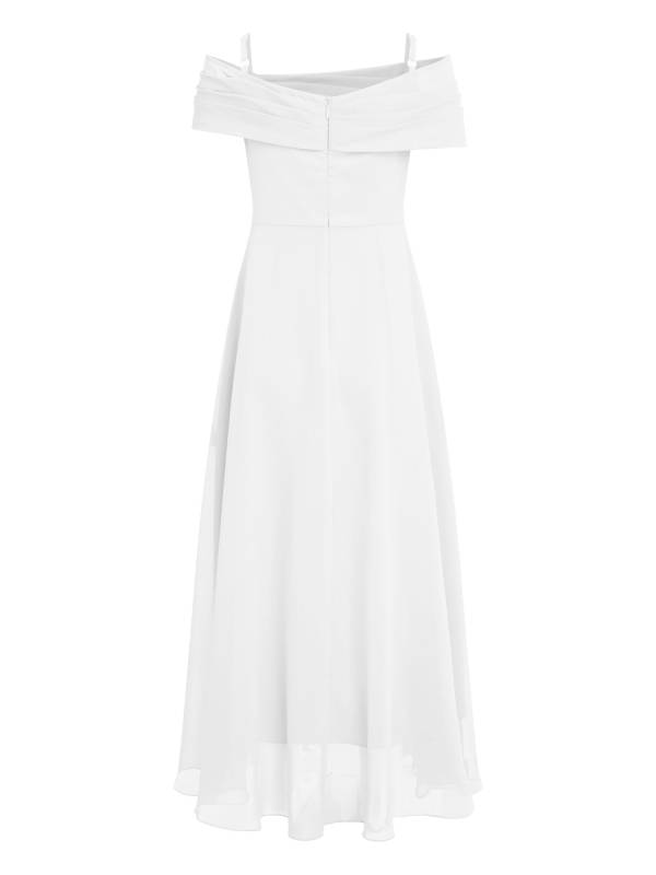 Kids Girls 3D Flower Applique A-Line Chiffon Junior Bridesmaid Dress thumb