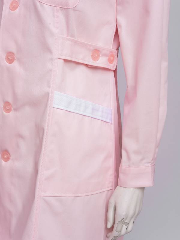 Women Long Sleeve Notch Lapel Front Buttons Nurse Pharmacist Costume Coat thumb