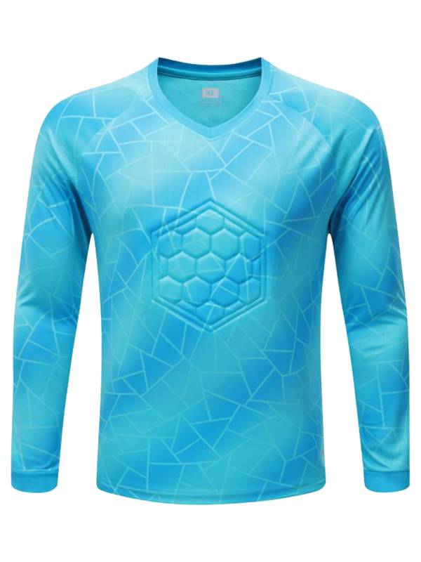 Kids Boys V Neck Long Sleeve Football Goalkeeper Padded T-shirt thumb