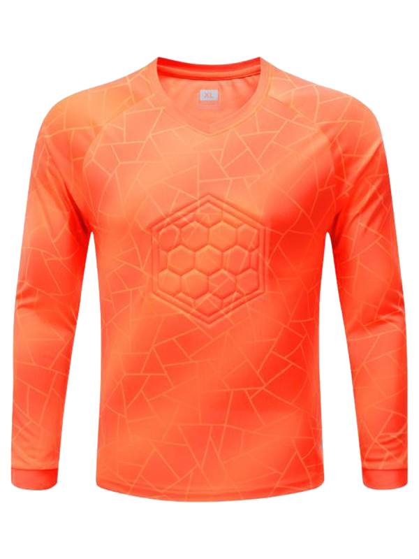 Kids Boys V Neck Long Sleeve Football Goalkeeper Padded T-shirt thumb