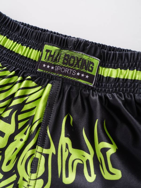 Kids Boys Letter Print Boxing Wrestling Training Shorts thumb