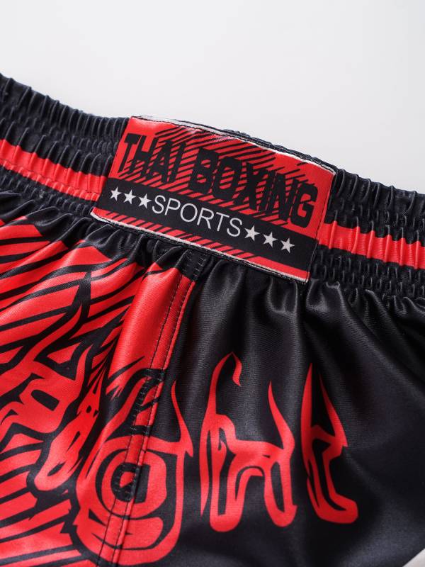 Kids Boys Letter Print Boxing Wrestling Training Shorts thumb