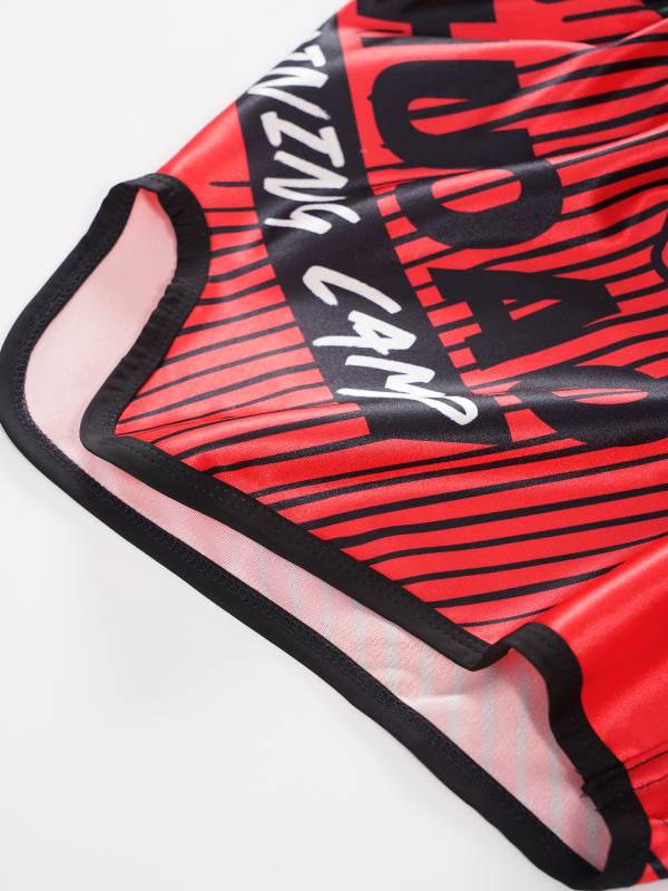 Kids Boys Letter Print Boxing Wrestling Training Shorts thumb