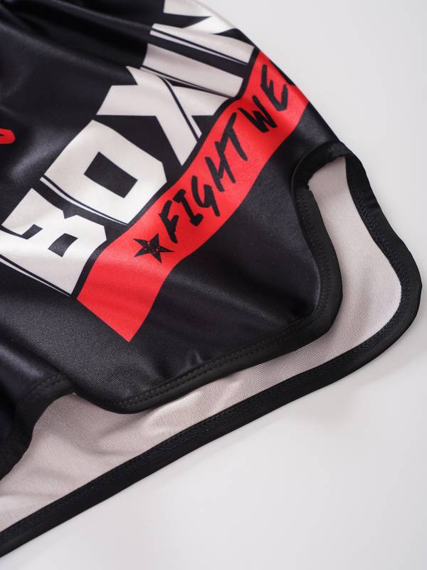 Kids Boys Letter Print Boxing Wrestling Training Shorts thumb