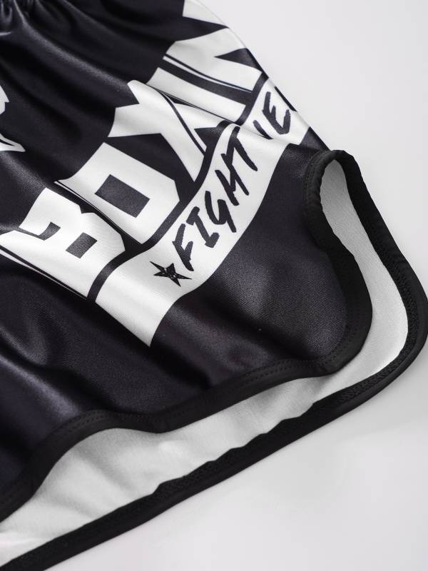 Kids Boys Letter Print Boxing Wrestling Training Shorts thumb