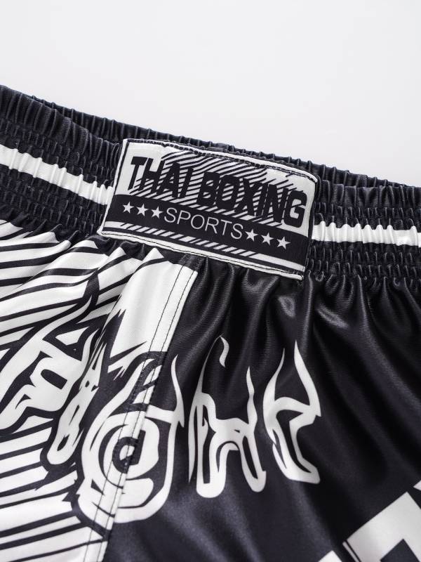 Kids Boys Letter Print Boxing Wrestling Training Shorts thumb