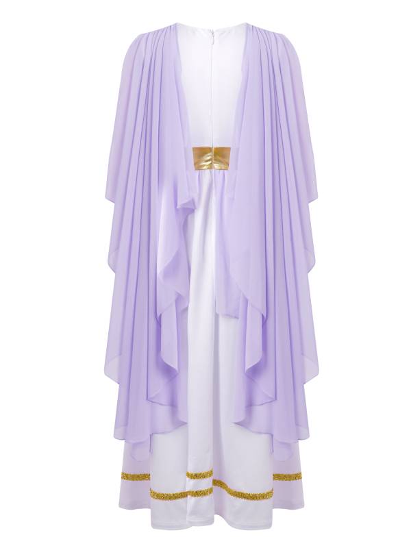 Kids Girls Ancient Greek Toga Costume Grecian Tulle Dress thumb