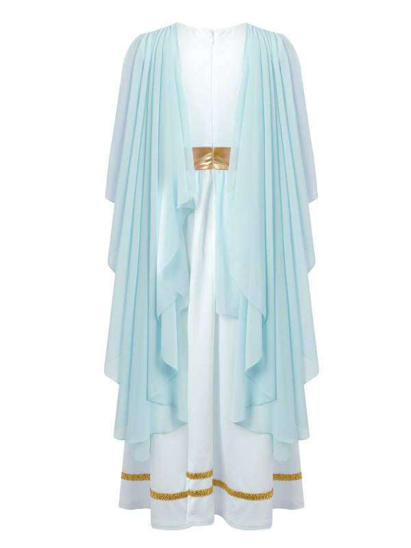 Kids Girls Ancient Greek Toga Costume Grecian Tulle Dress thumb
