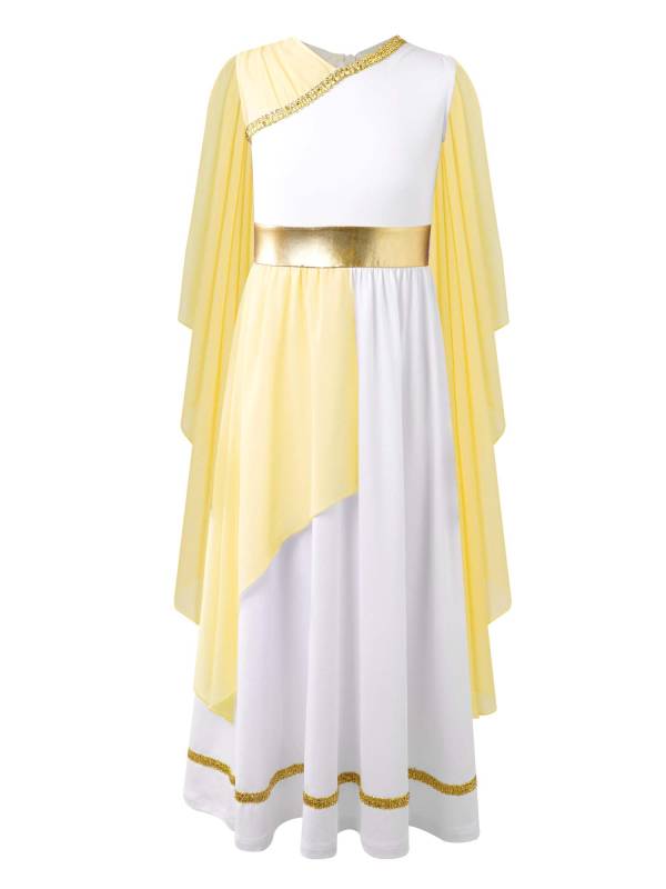 Kids Girls Ancient Greek Toga Costume Grecian Tulle Dress thumb
