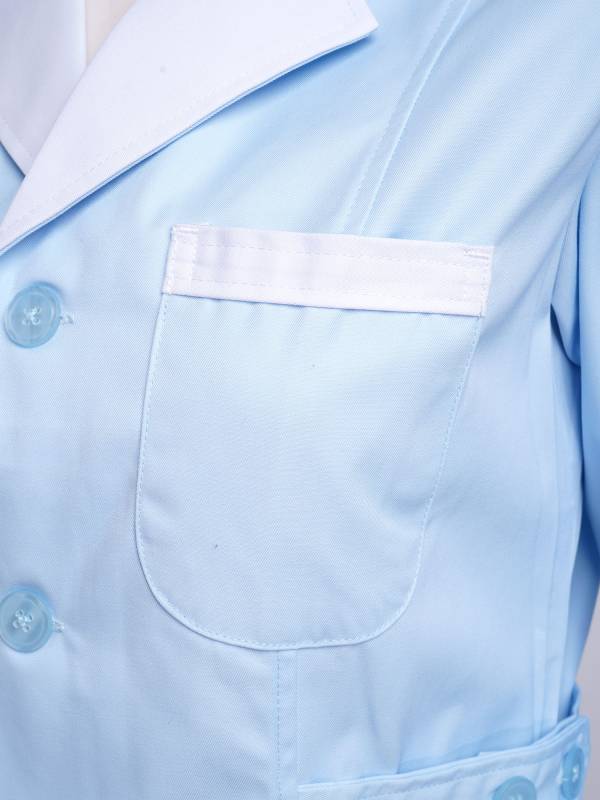 Women Long Sleeve Notch Lapel Front Buttons Nurse Pharmacist Costume Coat thumb