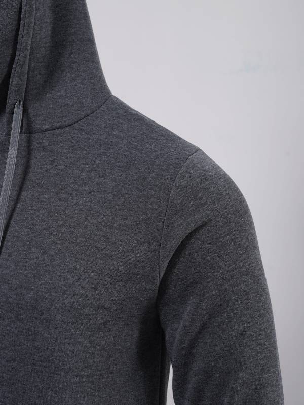 Men Long Sleeve Solid Color Sports Sweatshirt with Built-in Face Mask thumb