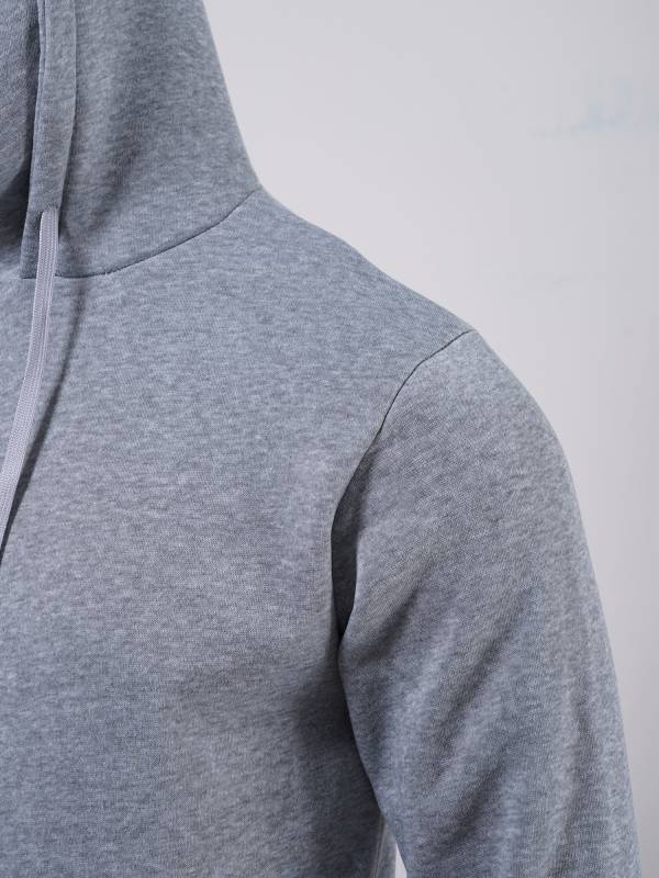 Men Long Sleeve Solid Color Sports Sweatshirt with Built-in Face Mask thumb