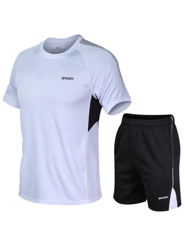 Kids Boys Quick-Drying Round Neck Short Sleeve T-shirt and Shorts Sports Set thumb