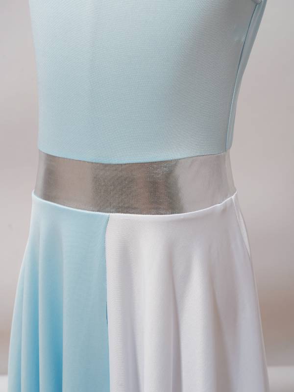 Kids Girls Sleeveless One Shoulder Tunic Praise & Worship Dance Dress thumb