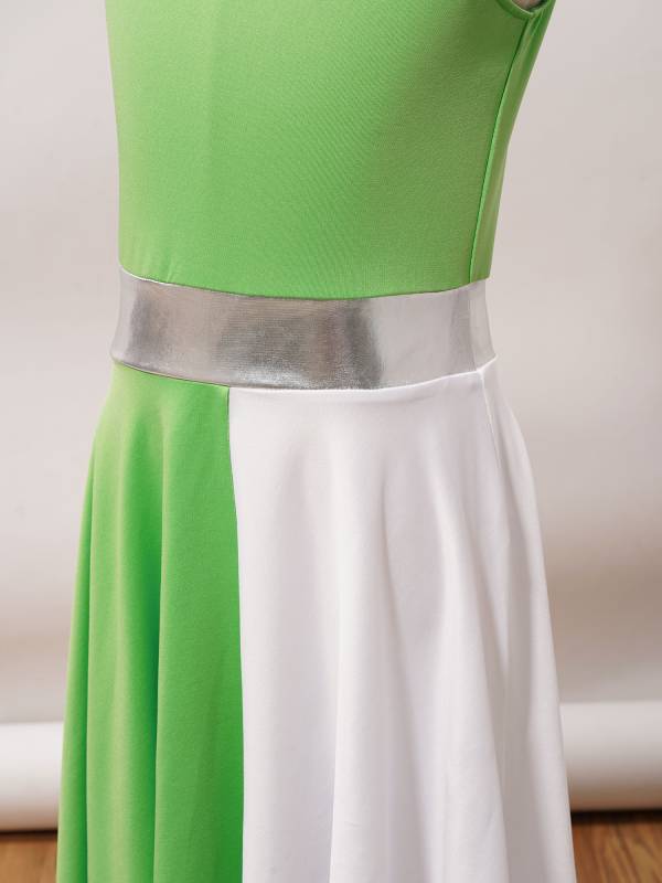 Kids Girls Sleeveless One Shoulder Tunic Praise & Worship Dance Dress thumb