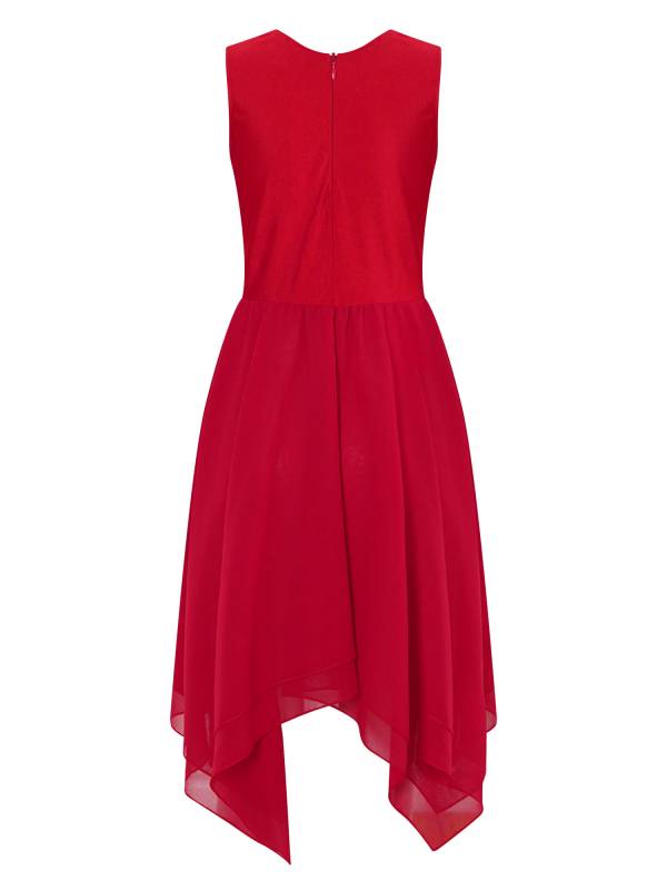 Kids Girls Sleeveless Metallic Asymmetrical Praise Dance Dress Tunic thumb